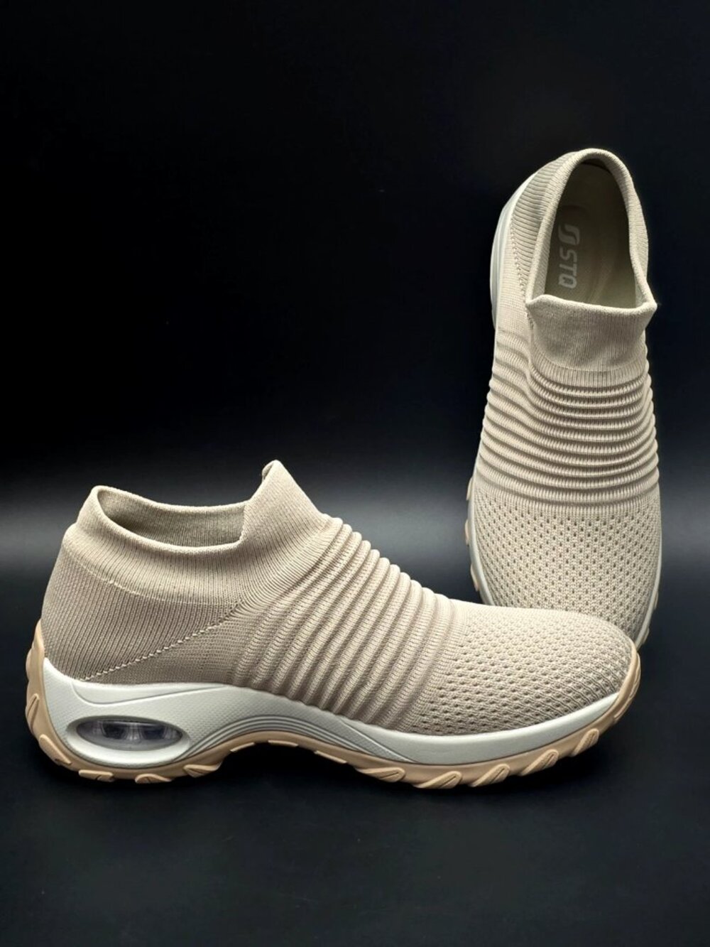 STQ Breath Grey Mesh Walking Fashion Slip-on Comfort Sneakers Women's Size 10
